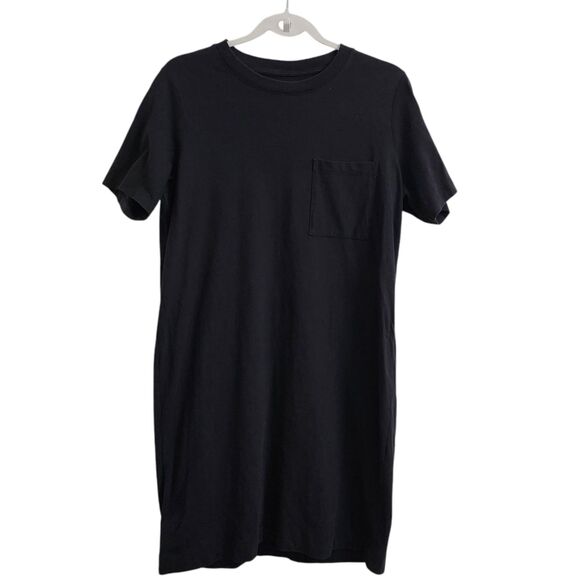 Everlane T Shirt Dress Medium Black Cotton Weekend Tee Short Sleeve Pullover‎ - Picture 1 of 7
